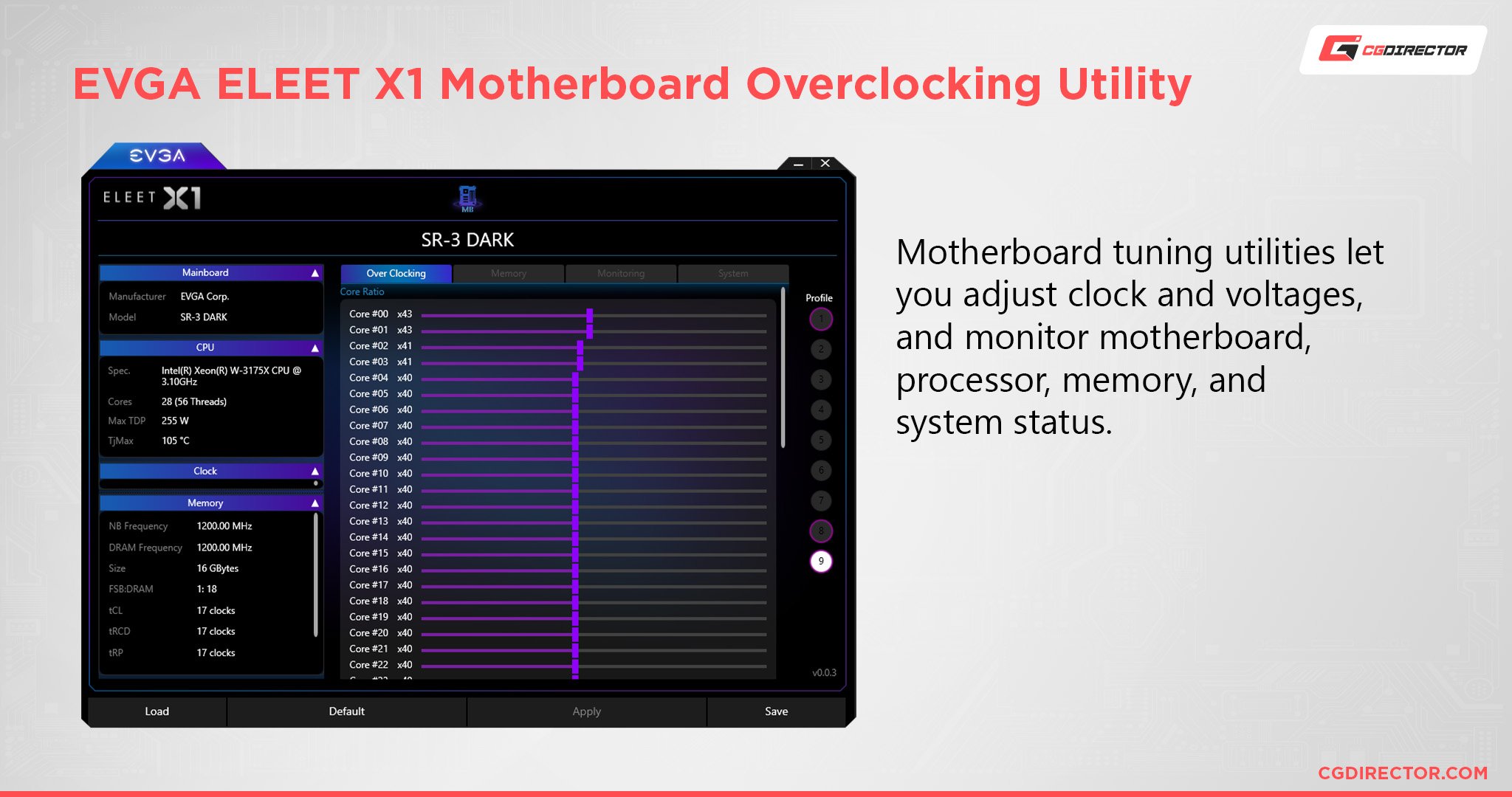 EVGA ELEET X1 Motherboard Overclocking Utility