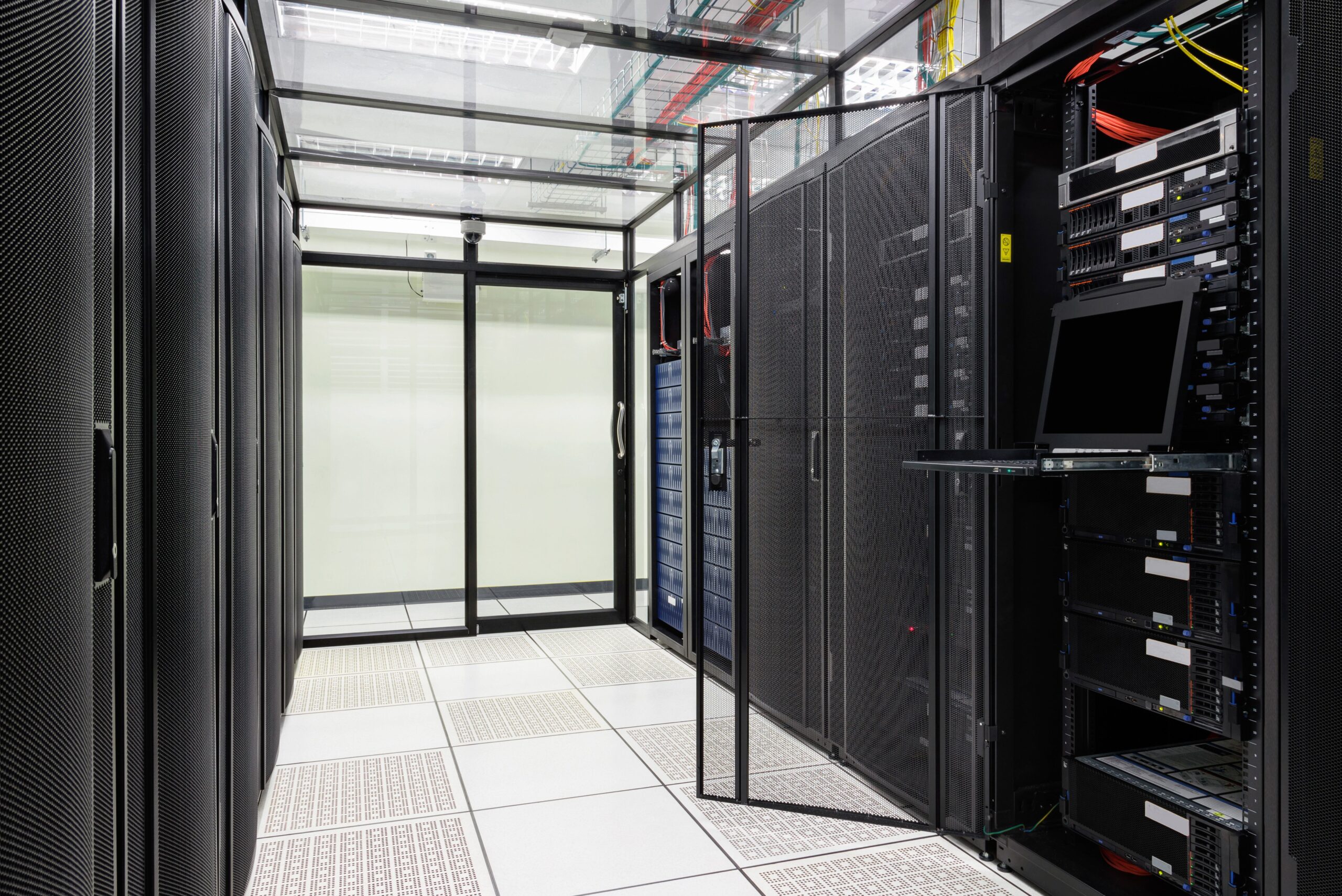 Server Room with 19 inch Rack Servers